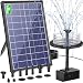 Biling 8W Solar Springbrunnen außen mit 4000mAh Akku, Leise 300 l/h...