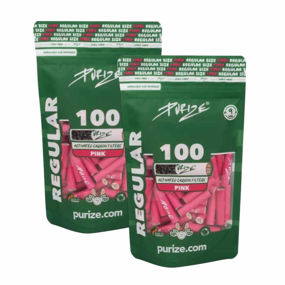 200 Stück Regular Size 9mm (8,3mm) Aktivkohle-Filter (Pink)