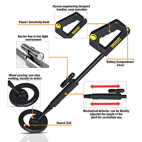 all-sun Junior Metal Detector for Children DIY Beach Yard Toy, Black - Thumbnail 3