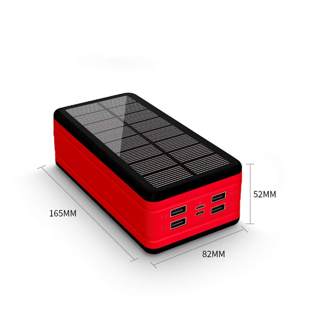 Powerbank Powerbank 50000 mAh Powerbank/Ładowarka solarna Powerbank/Powerbank solarny/Ładowarka przenośna solarna Powerbank/Telefon komórkowy Przenośne powerbanki, czerwony