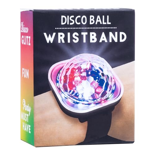 Fizz Creations Disco Ball Wristband from Includes 5 Modes, Rechargeable Battery & Suction Cup for Placement Anywhere! Get The Party Started With a Wearable Disco Ball Party Light.