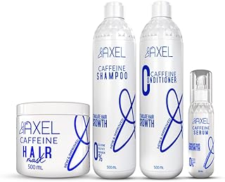 GM Professional Caffeine Hair Care Set – Shampoo, Conditioner, Hair Mask (500ml) + Serum (100ml) – Sulfate Free for Normal and Protein Treated Hair