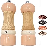 Vista 9 de Juego de molinillo manual de sal y pimienta, juego de molinillo de sal y pimienta de madera, juego de salero y pimentero, juego de regalo, grosor