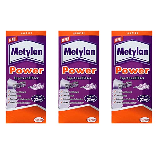 Metylan Aktiv Tapetenablöser, Tapetenlöser GEL löst schnell und problemlos alle Tapeten & Raufasertapeten, leicht dosierbarer Tapetenentferner, nach Anrühren gebrauchsfertig, 3x 200 g Cover