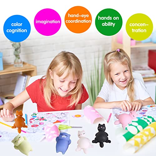 16Pcs Mochi Squishy Toys Set, Mini Kawaii Animals Squishies Pack Fidget Toys For Kids - Cat Party Favors, Fidget Toys Packs, Birthday Gifts For Boys & Girls #TOP3