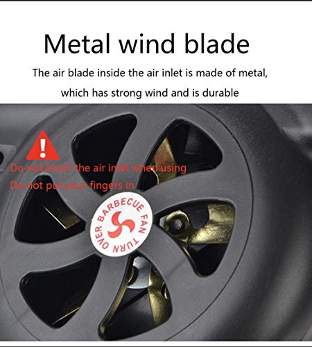 MMSGA Grillgebläse für das Kochen im Freien, Handkurbelgebläse, Grill-Feuerbalg für Picknick-Campingkocher-Zubehör