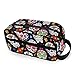 Produktbild Kosmetiktasche mit Totenkopf- und Blumen-Motiv, für Damen, ethnisch, florales Design, tragbare Kulturtasche, Aufbewahrungsbox, Kosmetiktasche, Organizer, Aufbewahrung
