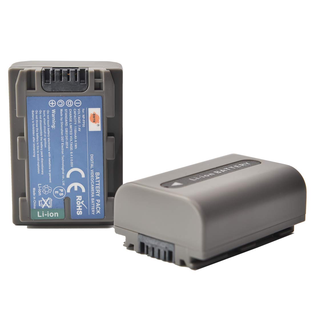 DSTE Lot de 2 Batteries de Rechange NP-FP50 + Double Chargeur USB Compatible avec Sony DCR-SR50 DCR-SR60 DCR-SR70 DCR-SR80 DCR-SR90 DCR-SR100 HDR-HC3
