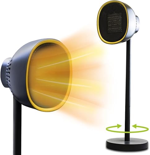 Miniatura 7 de Calentador eléctrico infrarrojo de 1500 W con control remoto, oscilación de 65, 3 modos de alimentación, calienta habitaciones pequeñas rápidamente.