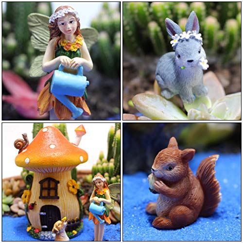 HEMOTON 6 peças mini cogumelos em miniatura de resina jardim de fadas ornamento colorido para decora