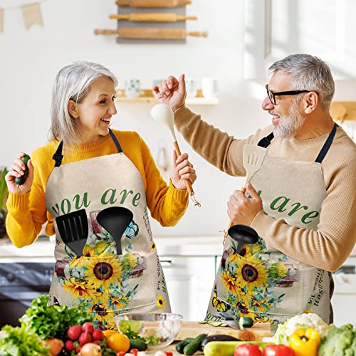 Lasnten Christian Bible Verse Apron Religious Gift For Women Waterproof Inspirational Cooking Apron With Pocket Tie Neckstrap (Sunflower) #TOP1