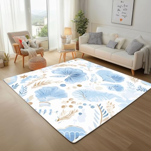 Descente de lit à poil ras et tapis aquarelle pour protéger vos sols - 2