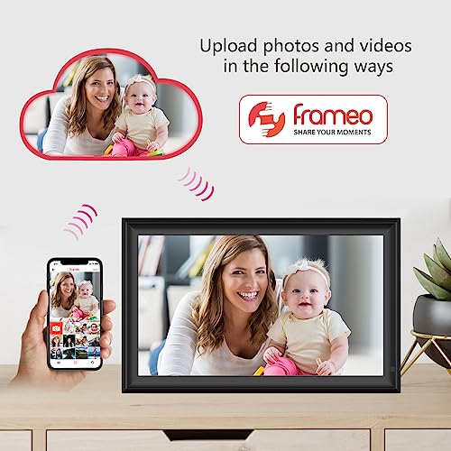 Image of 64GB 15.6inch FRAMEO Digital Photo Frame with 1920x1080 FHD IPS LCD Touch Screen, Dual-WiFi Share Photos & Videos Via Frameo App, Support USB Drive /SD Card Extend Storage, Motion Sensor, Auto-Rotate