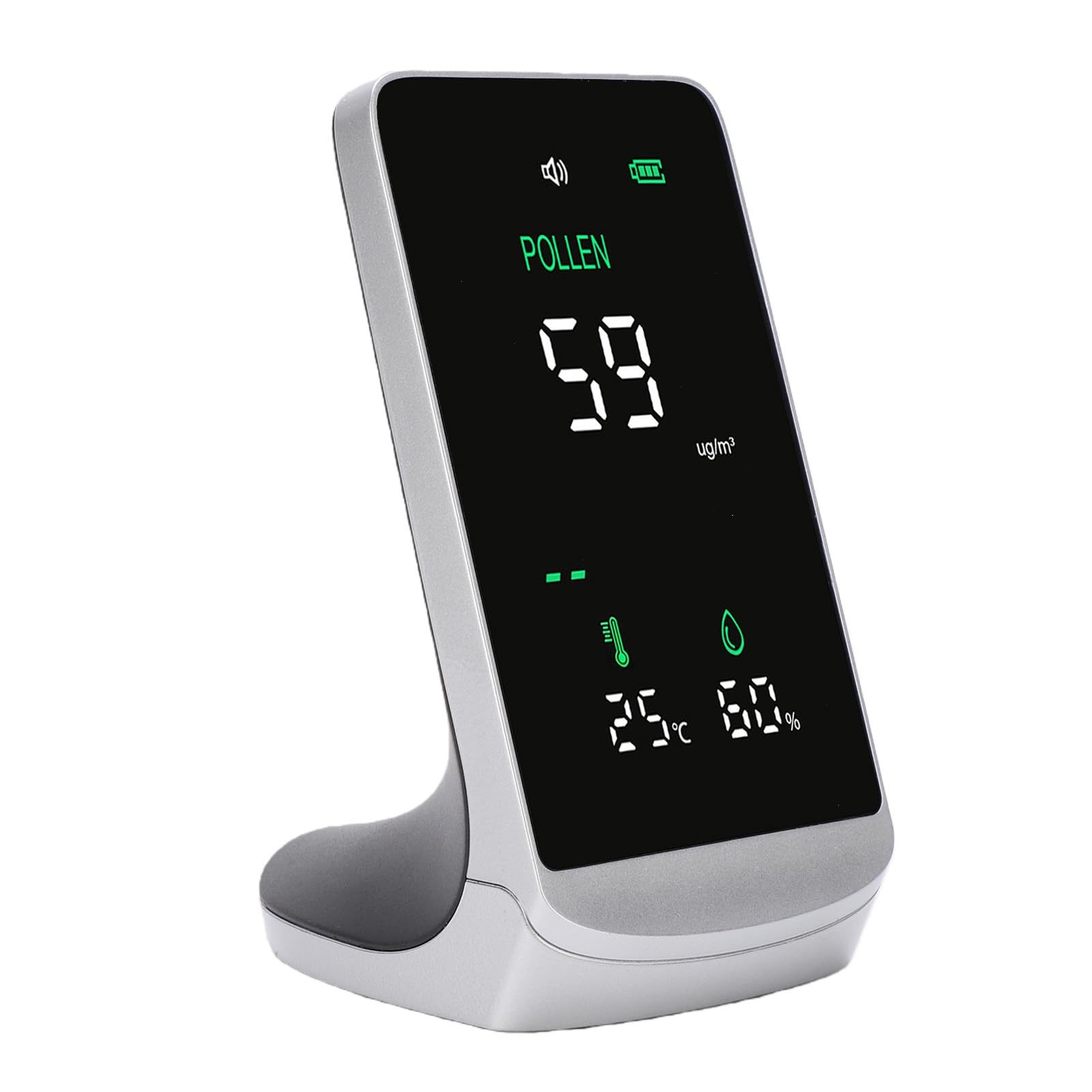 Pollendetektor, Tragbar, Präziser 0-999ug/m³ Pollenkonzentrationstester für den Außenbereich und Gesundheitsüberwachung – 4,3-Zoll-LED-Display
