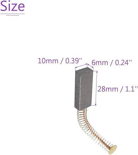 Miniatura 4 de DMiotech Paquete de 2 cepillos de carbono de 1.063 in x 0.394 in x 0.236 in para motor eléctrico