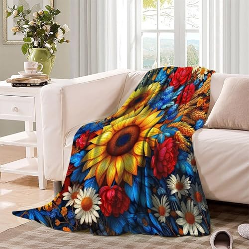 Couverture d'art flanelle 3D tournesol un textile décoratif d'exception - 4