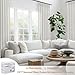 PleatedDrapes 100 Inch Light Filtering Curtains for Sliding Glass Doors 2 Panels Set, Rustic Country Beige White Linen Curtain Privacy Sheer Viral Window Drapes for Dining Room Track Back Tab 8-1/3FT