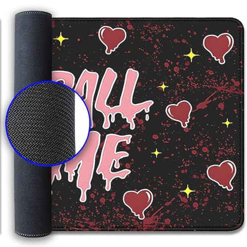 Image of Call Me Mouse Pad Ghostface Desk Pat,Mouse Mat Large Desk Mat for Desktop,Stitched Edges Non-Slip Waterproof Rubber Base Mous Mat for Office Computer Keyboard Laptop and Home(27.5X11.8 in)
