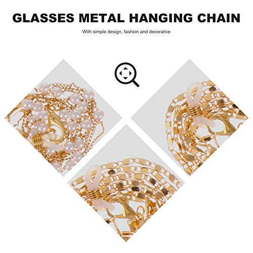DOITOOL - Pacote com 7 correntes para óculos, cordão de óculos dourado, corrente para óculos, suport
