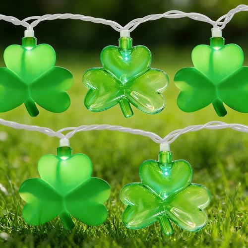 8.5Ft Shamrock String Lights Outdoor, St Patricks...