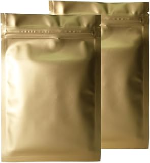 100PCS Aluminum Foil Packaging Bag Resealable Sample Pouch Multi-purpose Pouch for Small Business (Gold, 7 * 10CM/2.8"*3.9")
