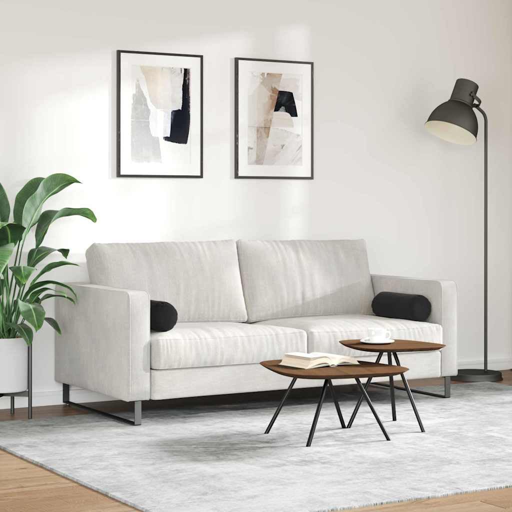 2 cuscini imbottiti neri Ø 15 x 40 cm, morbido tessuto a coste, sfoderabile, imbottitura in poliestere, per divano, letto e sedia