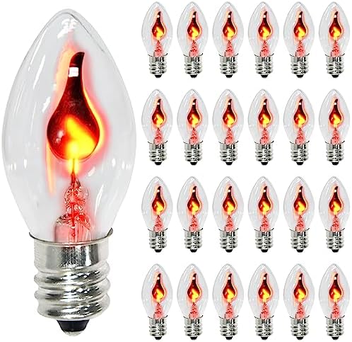 25 Pack G50 Purple Replacement Bulbs - 120V 7W E12 Base For Indoor & Outdoor String Lights