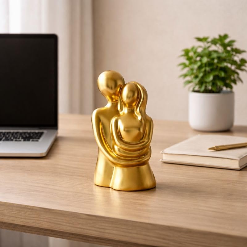 Image of CraftVatika Hugging Couple Sculptures Showpiece, Valentine's Day Gift for Girlfriend Boyfriend Husband Wife, Modern Abstract Couple Romantic Pair Statue, Home Decoration Items for Gift Wedding Gift