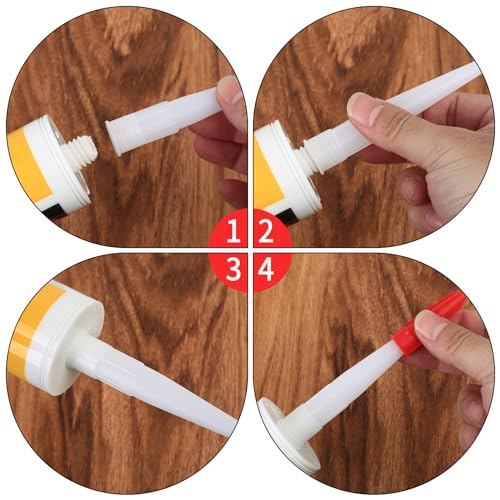 32 Sets Kartuschenspitzen, Silikon Spitzen, Kartuschendüsen Spitzen Set, Silikon Tüllen, Silikondüsen, Silikonkartuschen Düsen, Silikontüllen Abdichten Kappen, Küche Haushalt Dichtmittel Werkzeug