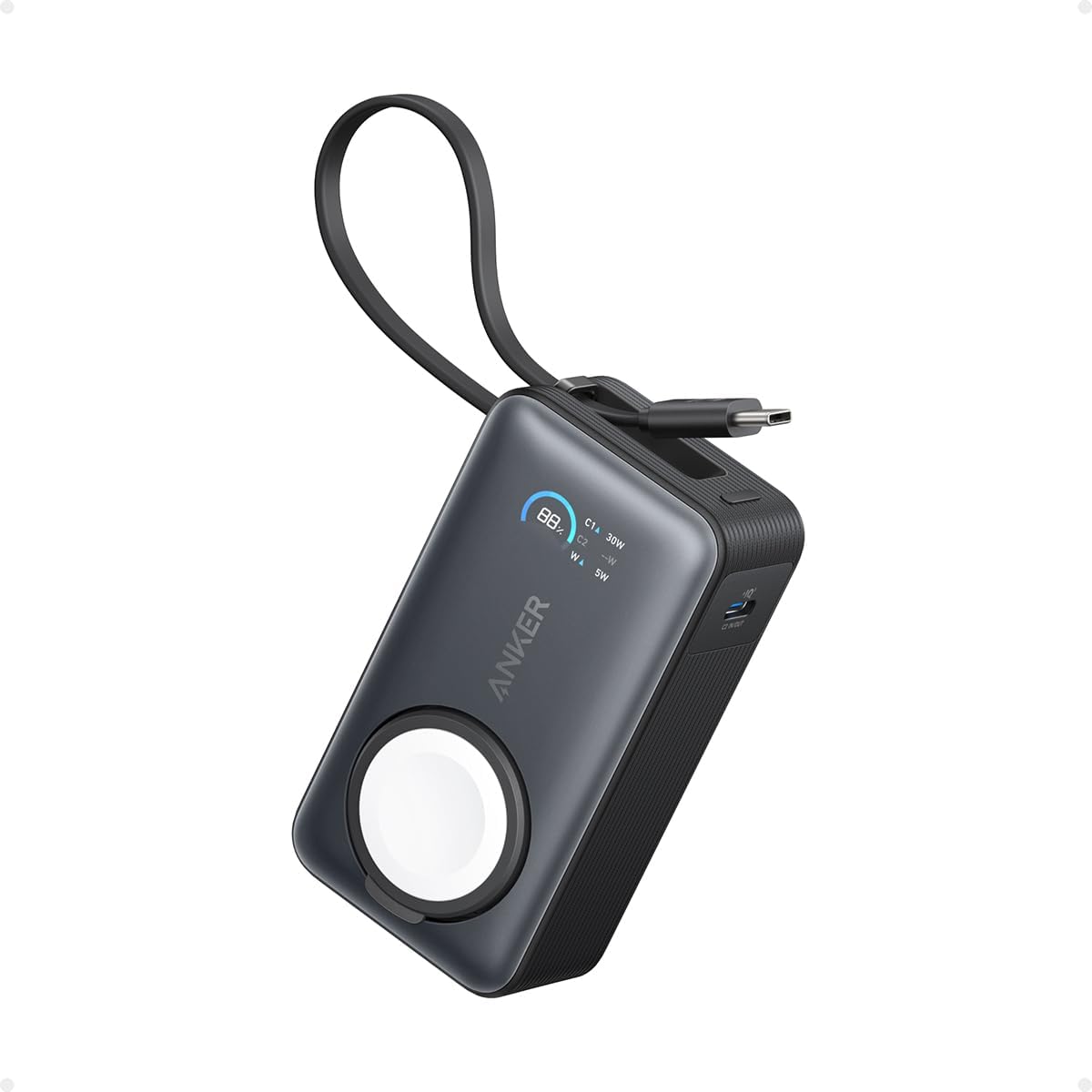 MagGo Power Bank para Apple Watch, cargador portátil máximo de 10,000mAh 35W | Certificado oficialmente, para iPhone series 17/16/15, Samsung, iPad, AirPods y más