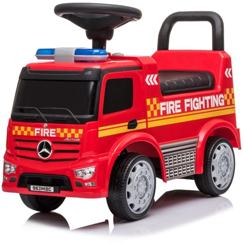 PL Ociotrends Mercedes-Benz Camion de Pompiers avec Volant, sirène et Espace de Rangement – pour Enfants à partir de 12 Mois