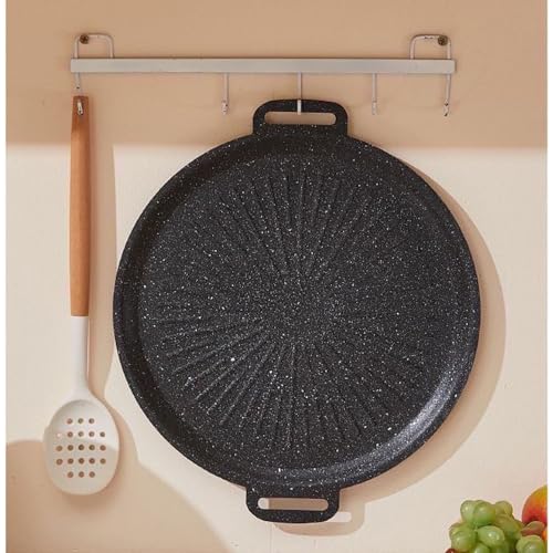 Unoschrim UNOUS-01900-LH Nonstick Grill Pan, Cast Iron Hot Grill, 12 Inch Granite Coating Circular Grill Pan, Round Frying Pans thumb #6