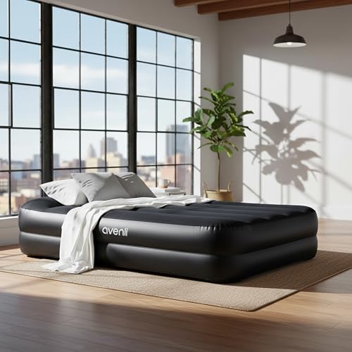 AVENLI Luftmatratze Luftbett selbstaufblasend für 1 Person 195x96x46cm aufblasbare Matratze Gästebett mit integrierter Pumpe extra hohe Liegefläche beflockte Oberfläche für Camping & Zuhause