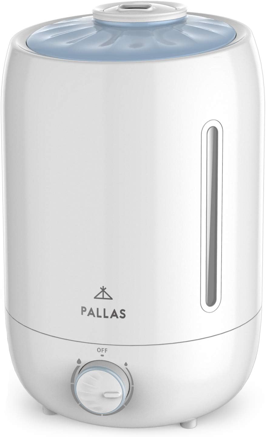 Pallas 2019 Humidifier - 5L Cool Mist Ultrasonic Humidifier for Bedroom, Baby, Home, Vaporizer for Large Room with Adjustable Mist Knob 360 Rotatable Mist Outlet