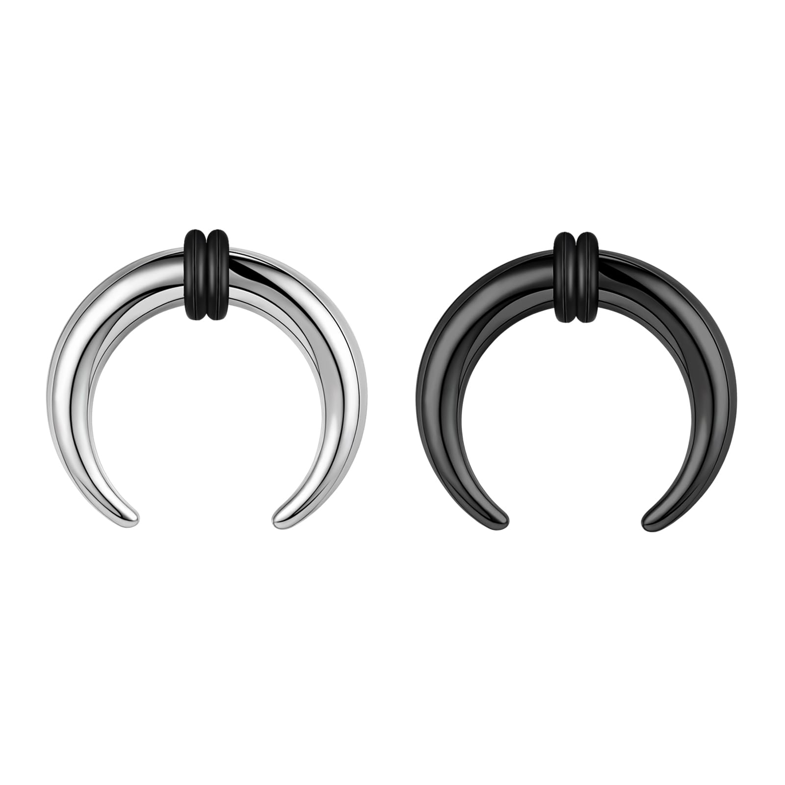 2Pcs Pincher Tapers Septum Rings, 2G 4G 6G 8G 10G 14G 16G Buffalo Horseshoe Stretcher Expander Piercing for Stretching Pierced Nose Ear Gauge for Women Men