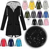 Cbcbtwo Raincoat for Women with Hood,Plus Size Lightweight Waterproof Rain Jacket Packable Windbreaker Outdoor Raincoat Trench Coat