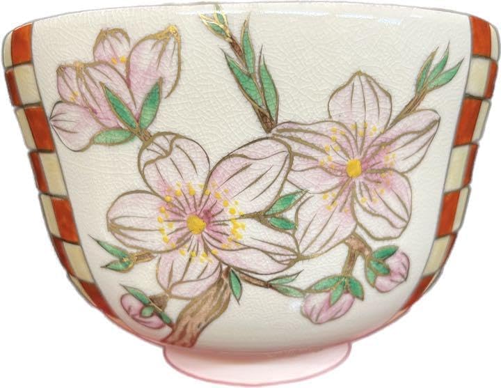 茶碗　春三花　梅桃桜 茶碗 春三花 梅桃桜 茶碗 春三花 梅桃桜 美術品・アンティーク
