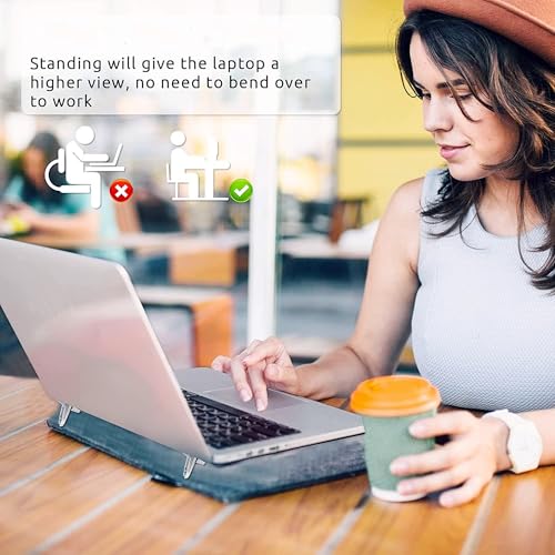 Image of Portable Foldable Mini Invisible Laptop Keyboard Riser, Self-Adhesive Cooling Pad,Laptop Desk Stand for MacBook Apple, Laptop, Lenovo, Dell, Hp, Acer& Other Laptops (Black)