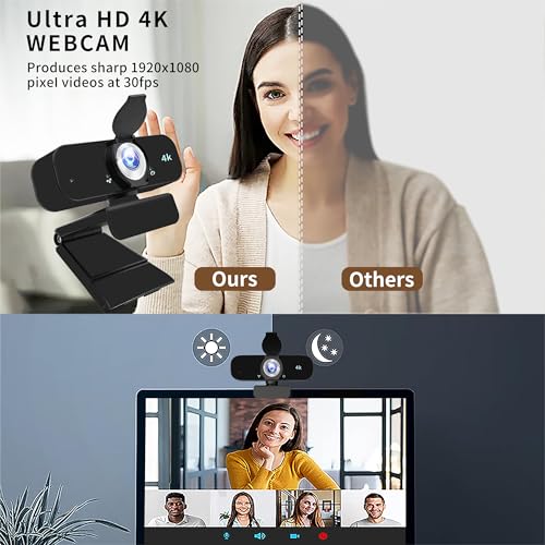 Image of 4K Webcam with Microphone /Tripod, USB Web Camera for PC /Computer /Laptop /mac /, Auto Focus /Light Correction /Beauty Filter,Best Webcam for Streaming /Broadcasting /Video /Conference /Gaming