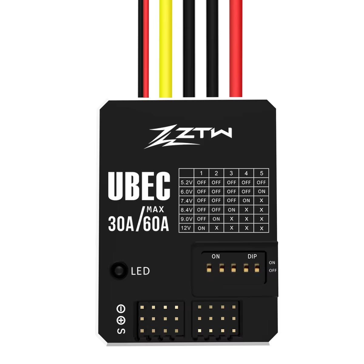 ZTW UBEC 30A HV 3-18S regulowane napięcie wyjściowe 5,2 V-12 V zewnętrzny BEC do samolotu RC śmigłowca stacjonarnego FPV Drone Quadcopter
