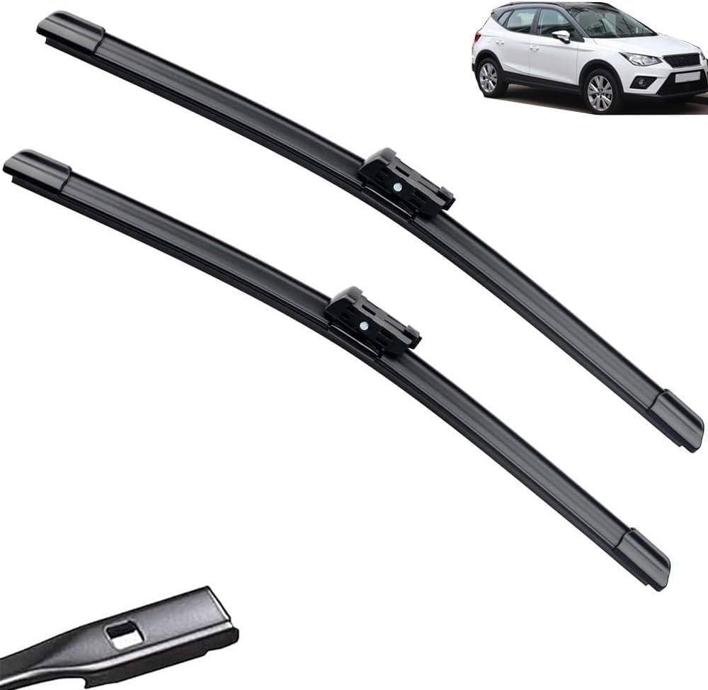liyuexiangfffc Windscreen Wiper Blades, All Weather Silent Replacement Wipers Fit For Seat Arona 2017-2023 Car Models, 2PCS Front Wipers