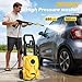 180Bar High Pressure Washer,Jet Washers with Max 2000W Motor 180 Bar, 650 l/h Flow Rate: 650 l/h, Area Coverage: 35 m²/h, 4.6M Power Cord,5M High-Pressure Flex Hose, 0-40° Nozzle Spray Lance