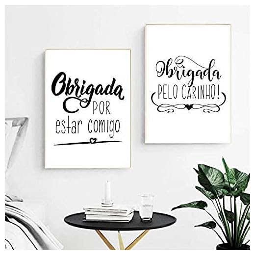 Rzhss Portugisiska Tack För Att Du Är Med Mig Citat Canvastavlor Tryck Moderna Konstmålningar Bild Portugal Hem Wall Art Decor / 50X70Cmx2Pcs-No Frame