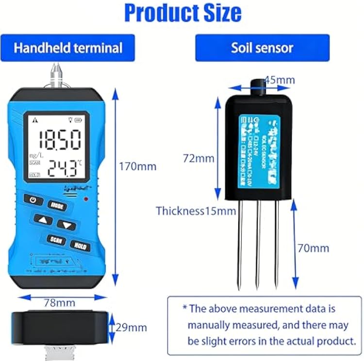 7 in 1 Soil Tester Kit,Digital Soil Moisture Meter NPK pH Temperature EC Conductivity Fertility Analyzer for Garden Farm Lawn Plants,Soil Fertility Test