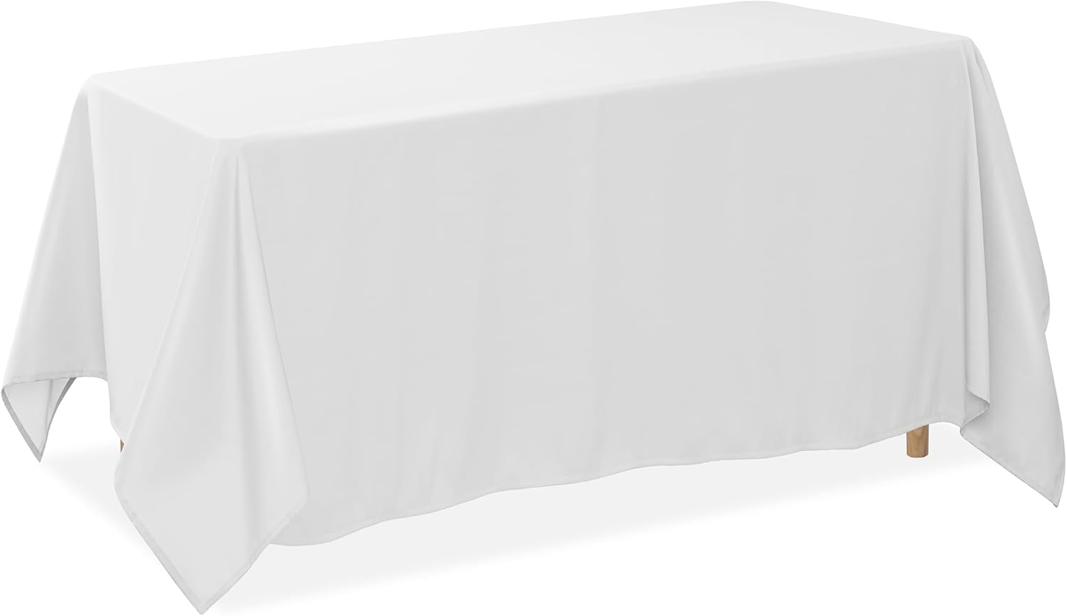 Lann's Linens 90 x 156 Inch Rectangular Tablecloth, Washable Polyester Fabric Table Cloth for Dining Tables, Parties, Restaurants, Weddings - White