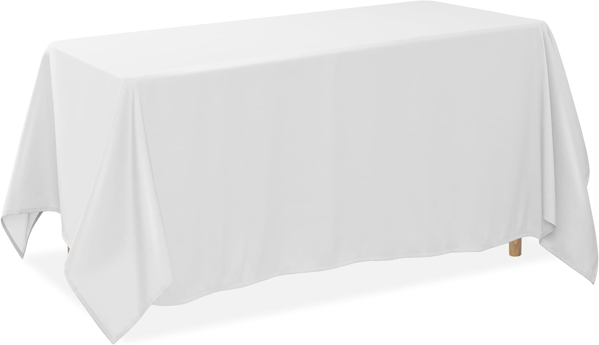 Lann's Linens - 90" x 132" Premium Tablecloth for Wedding/Banquet/Restaurant - Rectangular Polyester Fabric Table Cloth - White