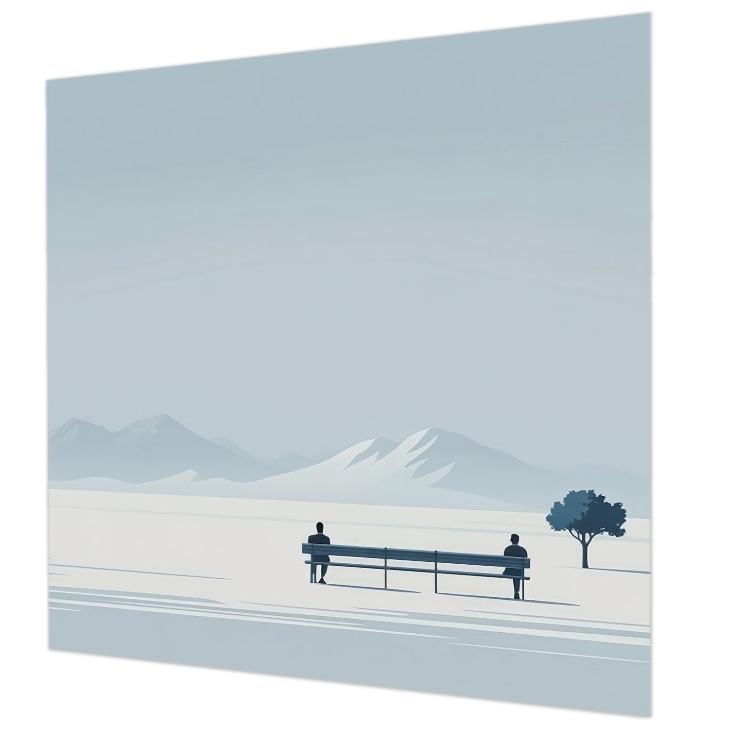 Papier peint intissé paysage minimaliste 250x250 cm Tulup décoration murale
