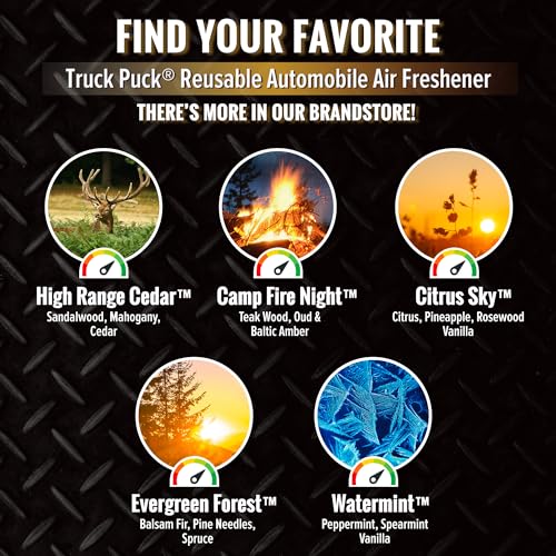 Image of Drive Time Truck Puck Citrus Sky Fragrancee Car Air Freshener - Long-Lasting Car Deodorizer, Refillable Vent & Visor Clip Auto Air Freshener for Car, Truck & SUV, Premium Fragrance, Pack of 3