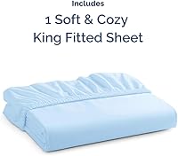 Vista 606 de King Fitted Bed Sheet - Bottom Single Fitted Sheet Only - Ultra-Soft Hotel Luxury Bedding w/ 8-16 Inch Deep Pockets - Breathable, Cooling & Wrinkle