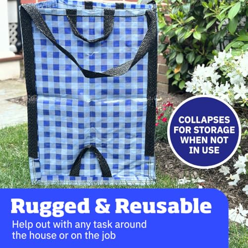 Image of DURASACK Heavy Duty Home and Yard Bags, Gingham Blue